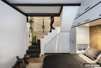 Two-Level Micro Apartment in Tel Aviv with Wall-to-Wall Cabinets