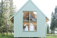 Tiny Light-Green Wooden Swedish Summer Cottage, Energy Efficient