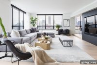 Modern Chicago Apartment Makeover in White and Natural Stone