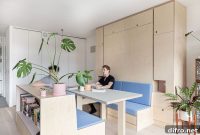 Small London Studio Gets Clever Wall with Hidden Storage
