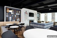 Beachy Members’ Lounge on Toronto Boardwalk in Blue and White