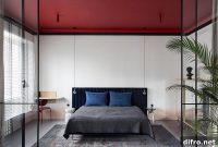 Small White Bedrooms with Bold Color Blocks