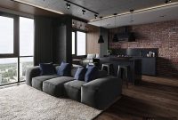 Sleek Gray and Black Bachelor Pad in Kyiv