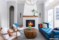 Coastal Beach-Style Living Rooms with Fireplace for the Holidays