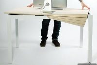 Sleek Tambour Table Keeps Desk Clutter Out of Sight