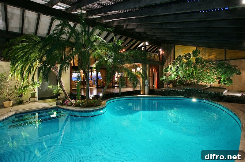 The shade above and the tropical canopy offers a private retreat right at home