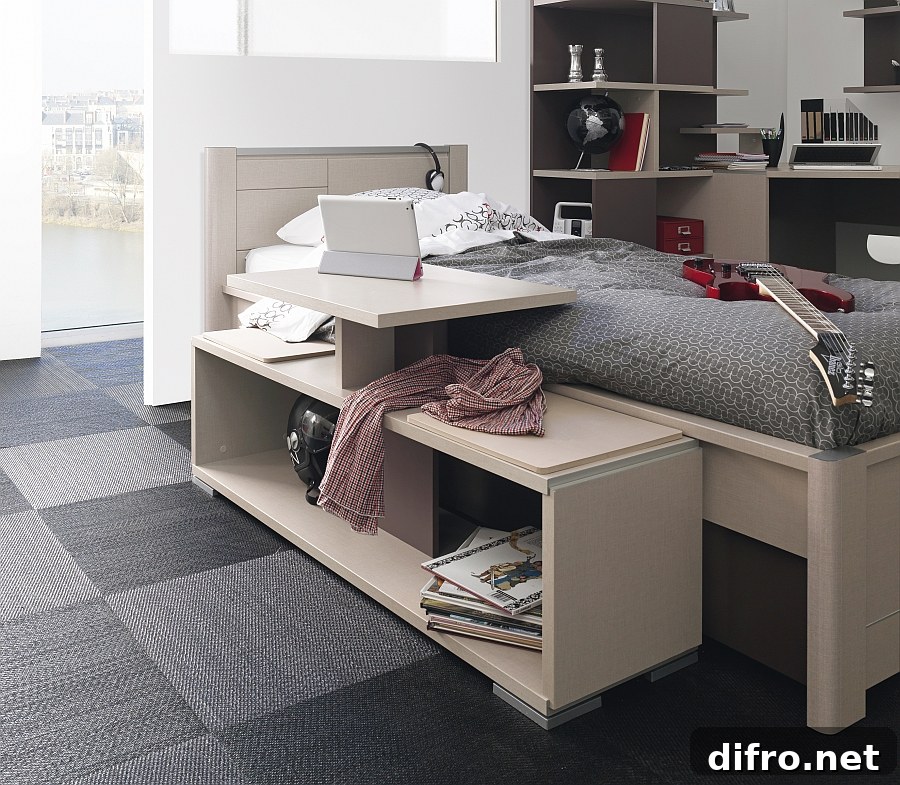 Ergonomic multimedia unit from the Tactil collection should be equally at home in an adult room