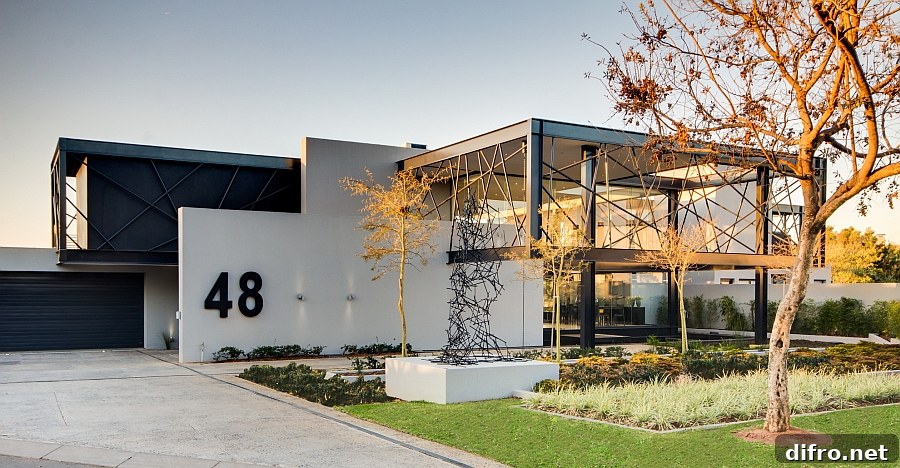 Unique front facade of the trendy South African home