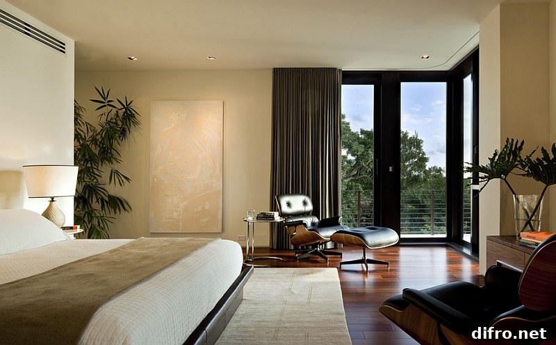 An inspirational view from the contemporary bedroom