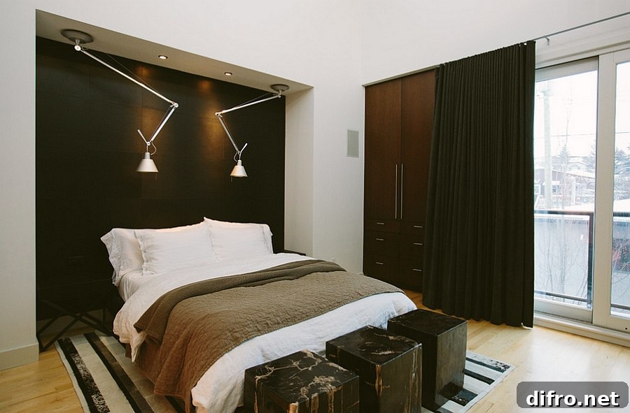 Flexible sconce lighting is a smart addition in the small bedroom