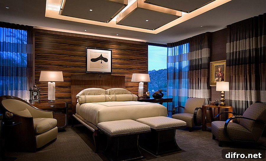 Expansive ceiling instantly elevates the appeal of the room