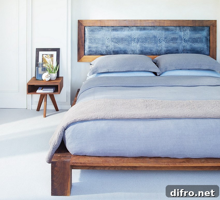 Minimal modern bedroom with a hint of oriental charm