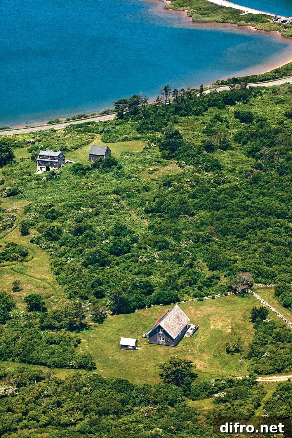 View of the summer retreat of Jens Risom on Block Island