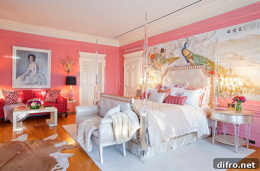 Hard to miss the focal point in this bedroom! [Design: Woodson & Rummerfield's House of Design]