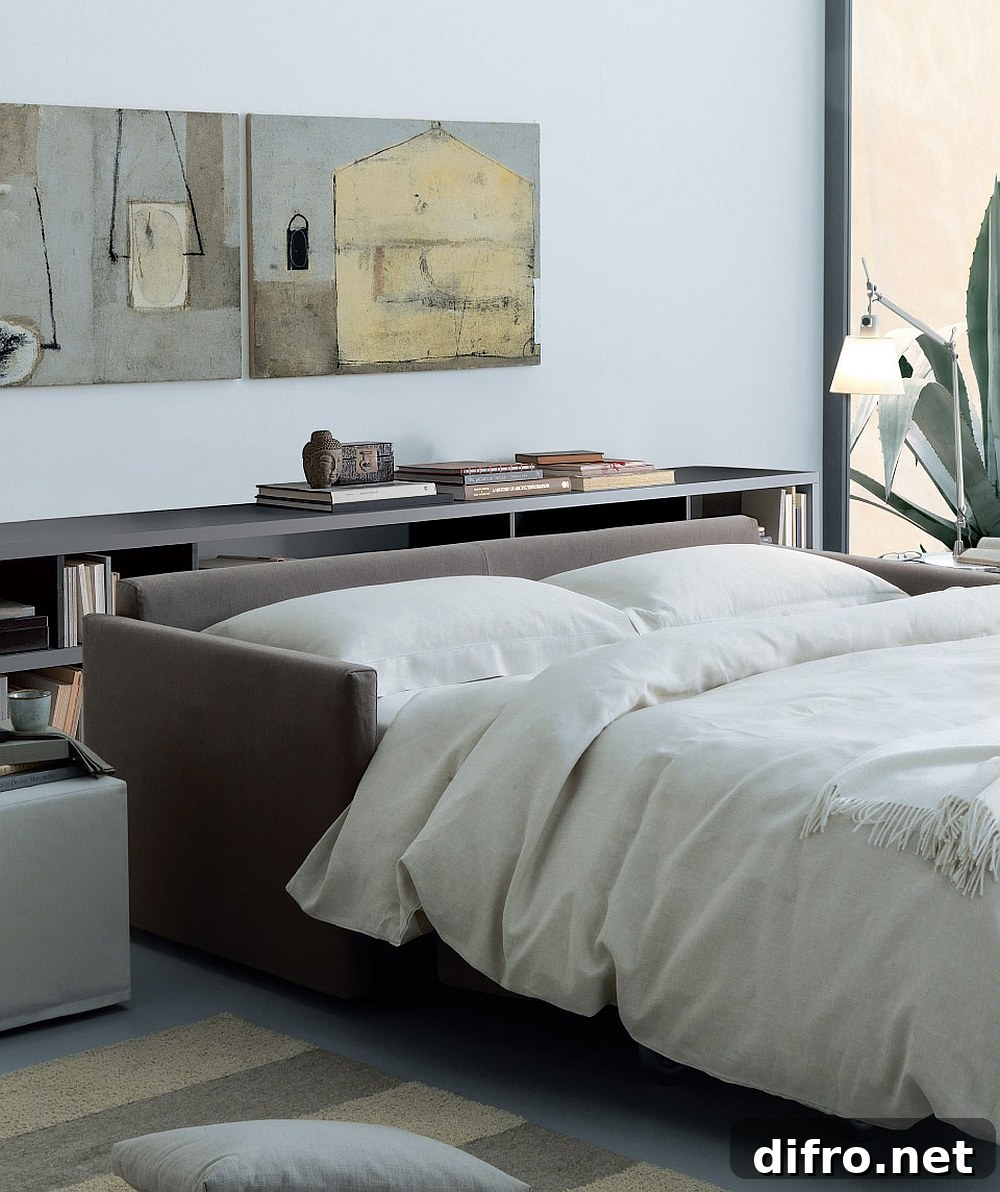 Sofa bed idea for a small, space conscious urban apartment