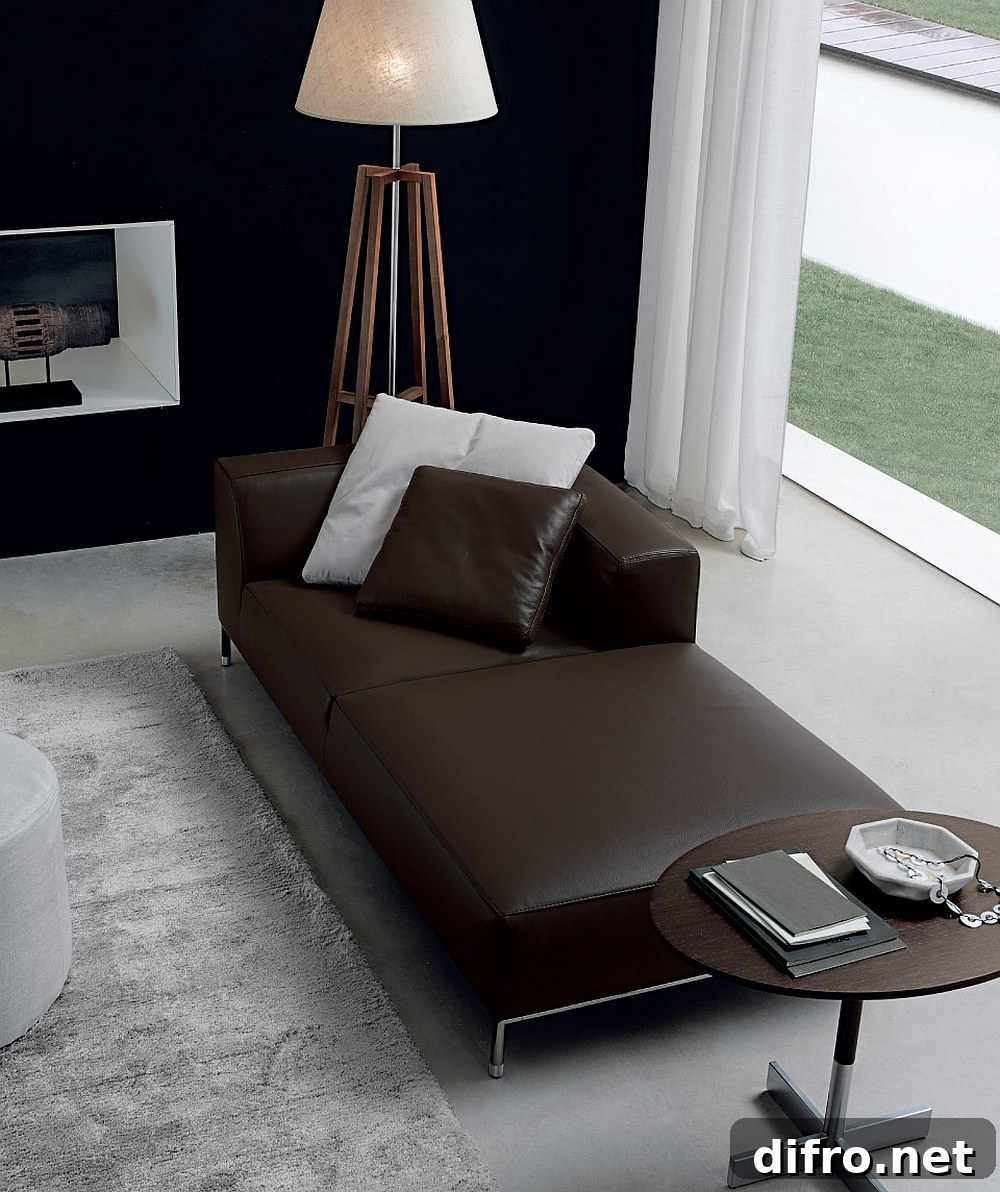 The classic form of the chaise lounge coupled with clean, contemporary design