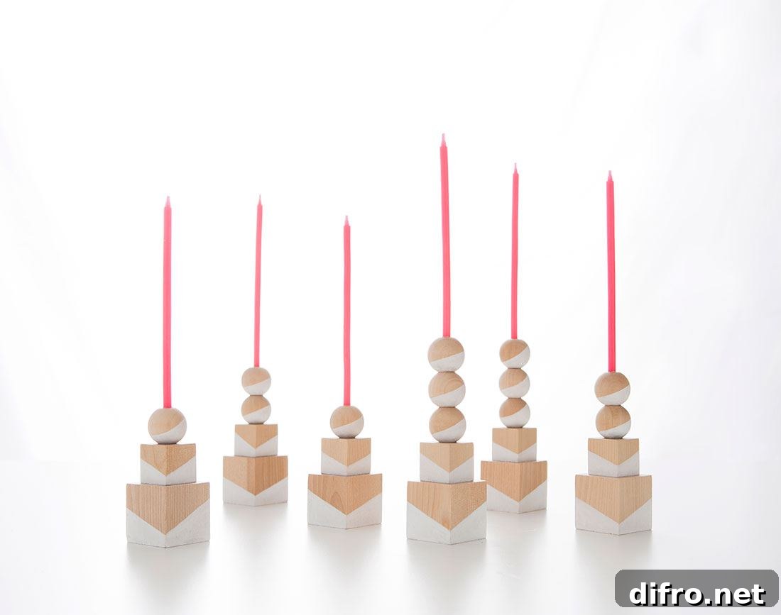 Geometric candle holders from Brit + Co.