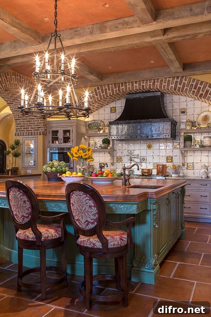 Tiles, colors and contours shape a gorgeous Mediterranean kitchen [Design: Herscoe Hajjar Architects]