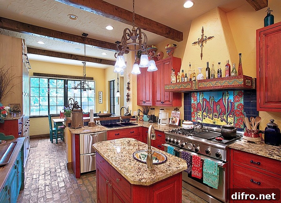 Hand-painted tiles give the kitchen an inimitable backsplash [Design: Gritton & Associates Architects]