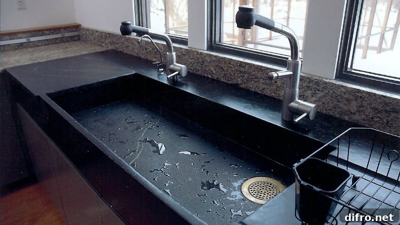 Black Soapstone Slab Sink