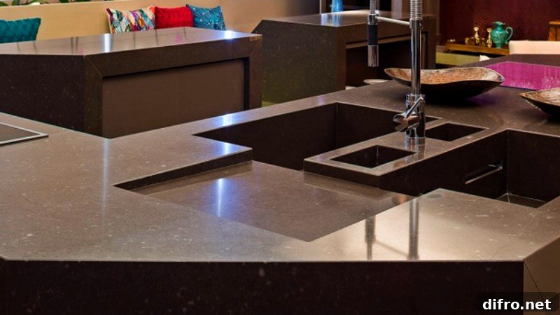 Brown Silestone Sink