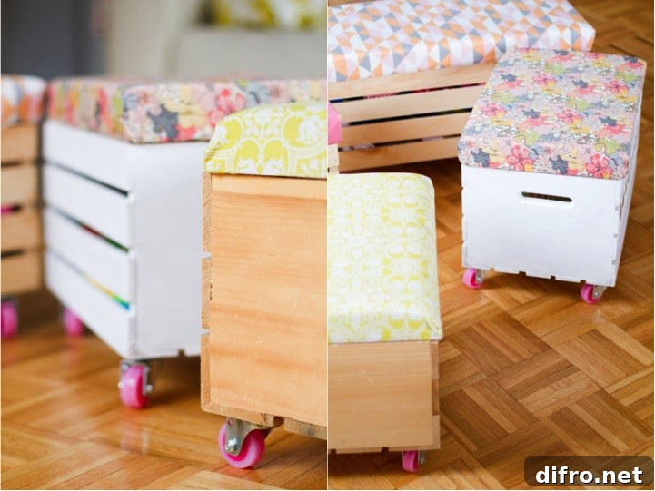 DIY Toy Box with Castors for Rolling