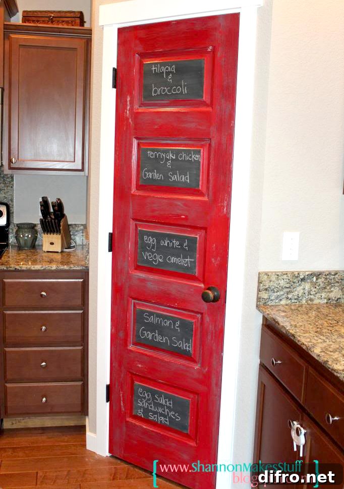 Red Chalkboard Pantry Door