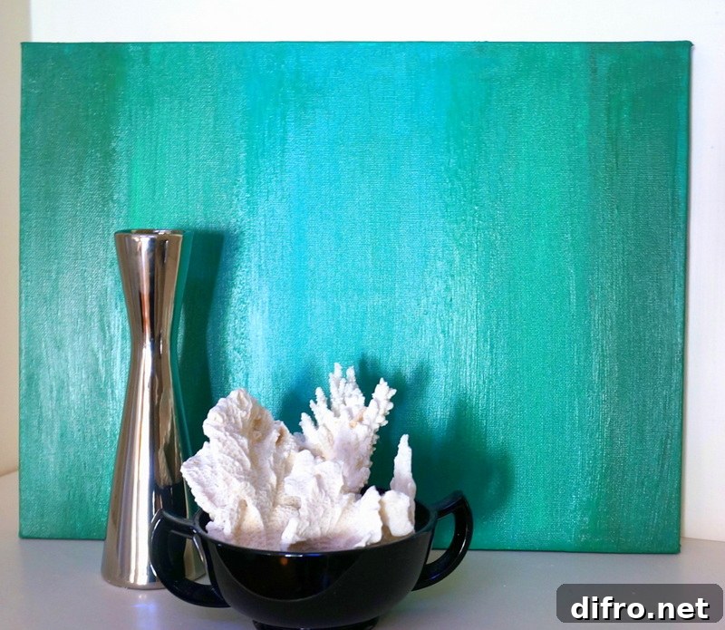 Teal canvas art