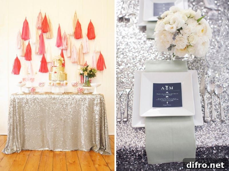 Sequined tablecloths from SparklePony