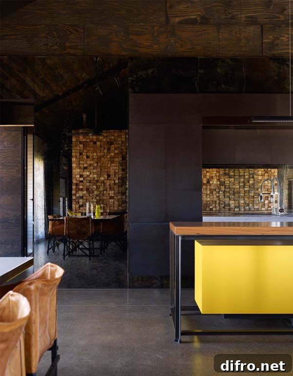 View emphasizing the house’s orientation and glazed openings