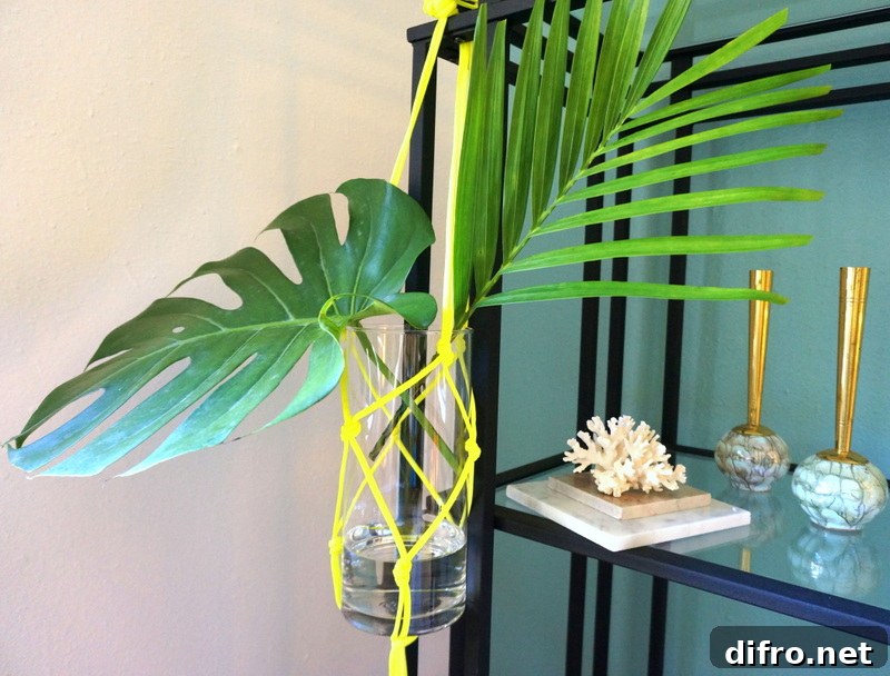 DIY neon hanging vase