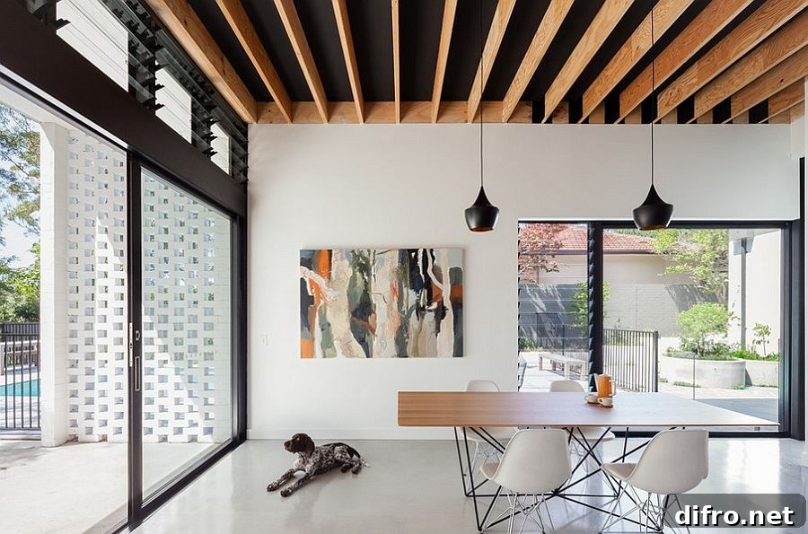 Pendants extend the visual impact of the ceiling [Design: Steele Associates]