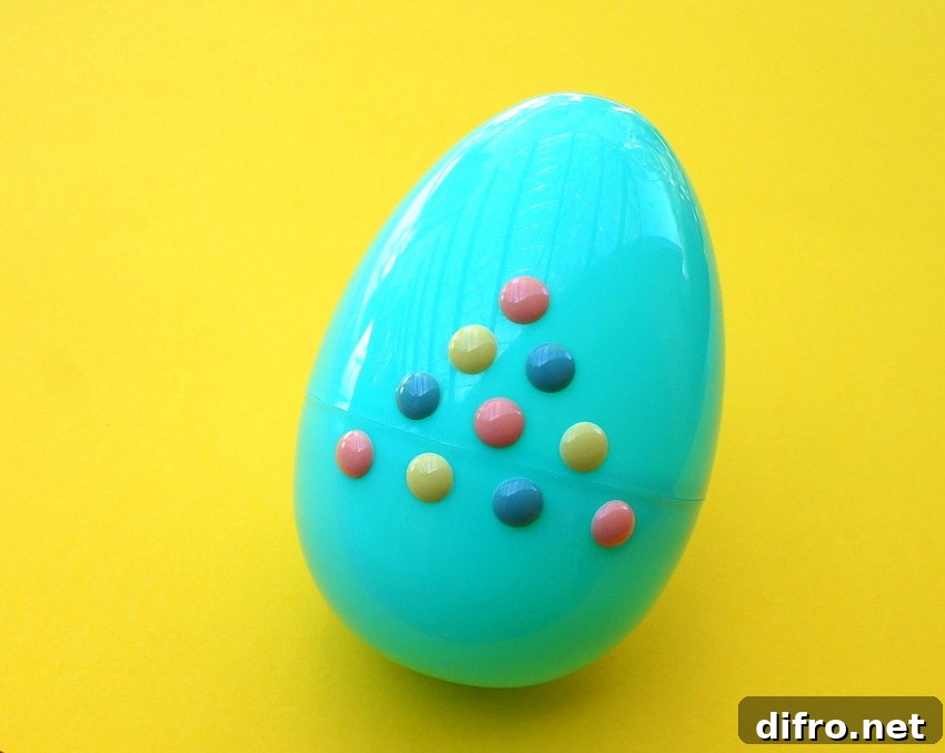 Easter egg decorating with stickers