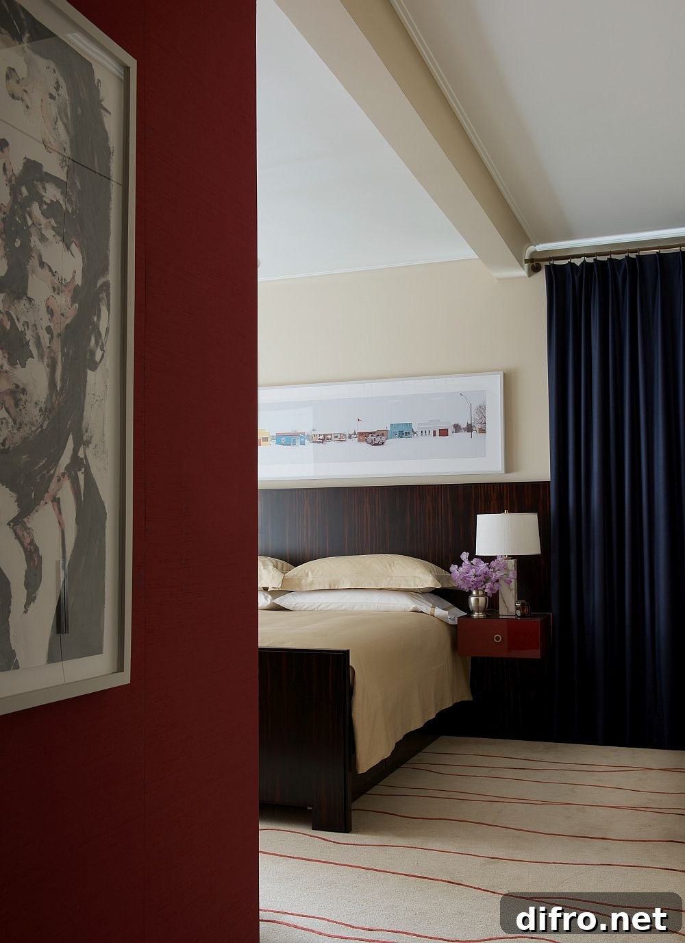 Elegant bedroom with a neutral color scheme