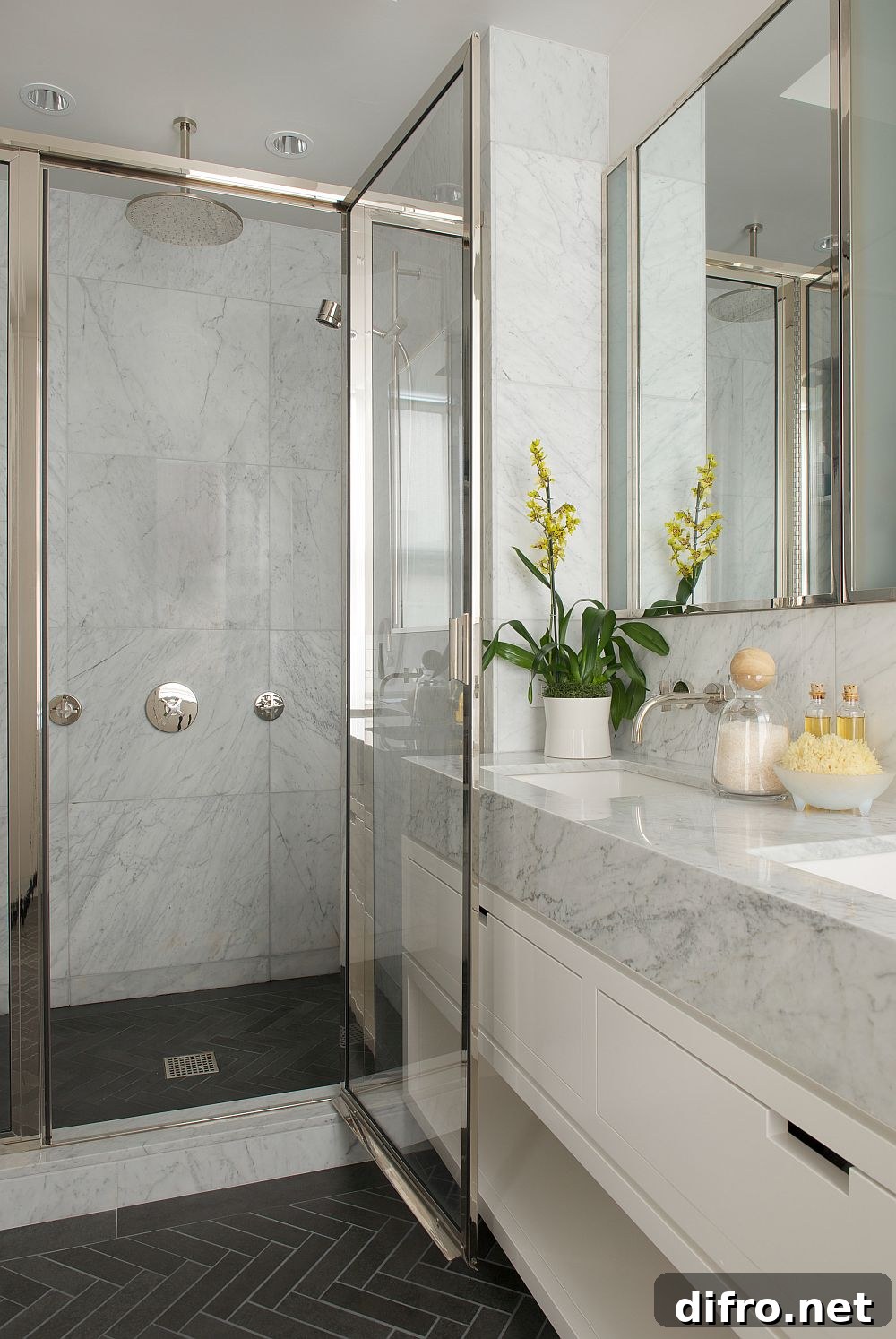 Wonderful shower area in stone