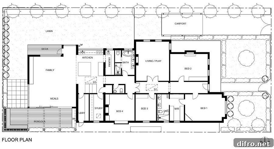 Floor plan of the renovated Melbourne home in East Malvern