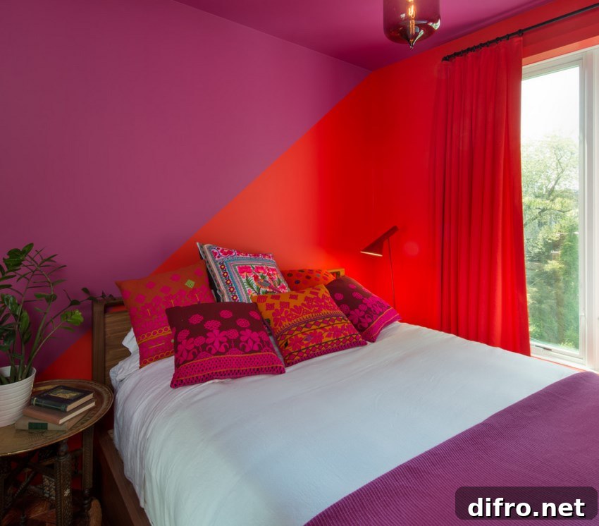 Color blocking in a Brooklyn bedroom