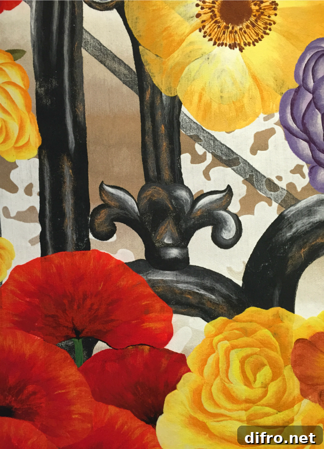 A close-up of Liora Manne's art