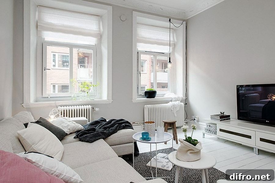 Large windows bring in ample light indoors