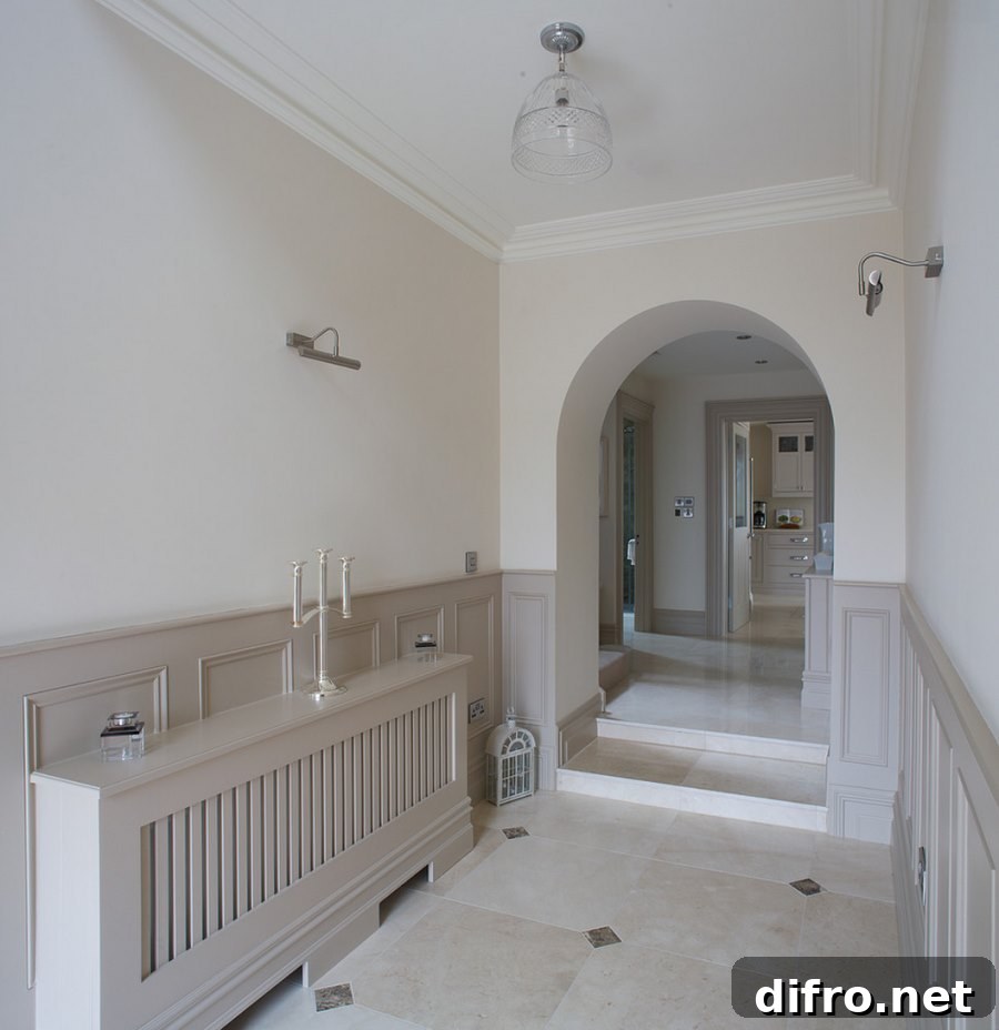 Radiator cover doubling as a console table