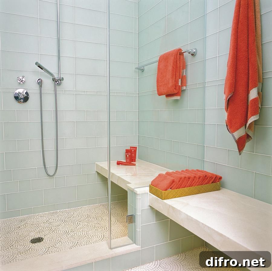 Refreshing shower with coral towels