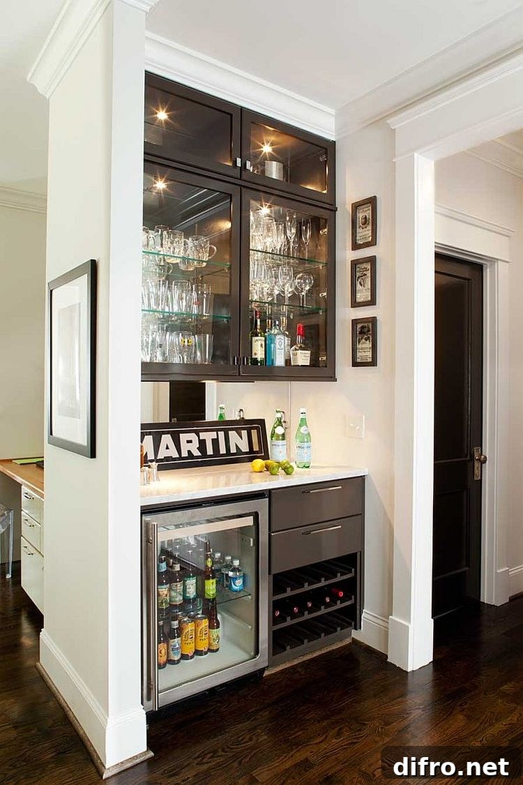 Turn the kitchen corner into an awesome home bar [Design: Terracotta Design Build]
