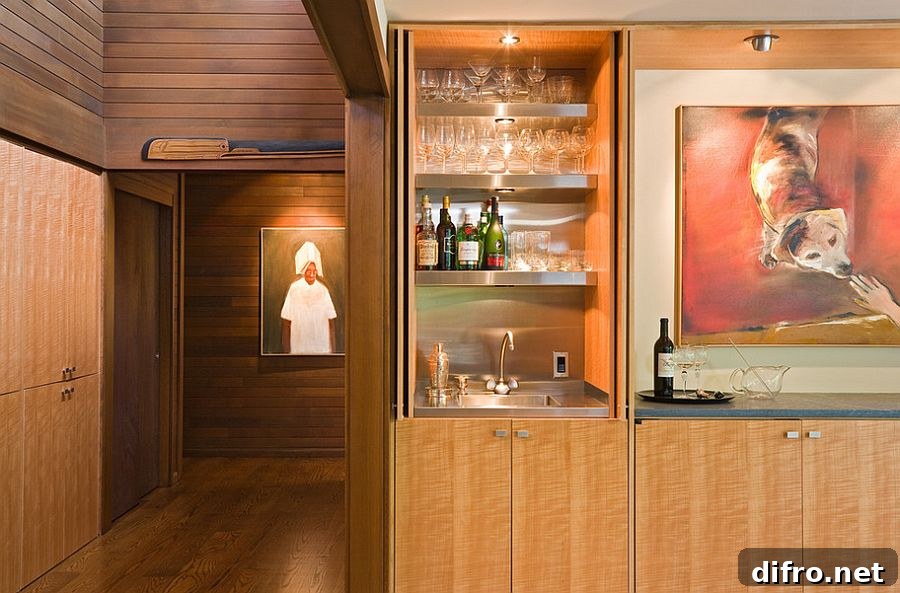 Small bar design for the modern dining room [Design: Lane Williams Architects]