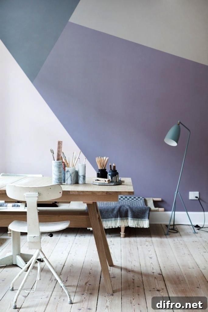 Dark and light geometric paint shades