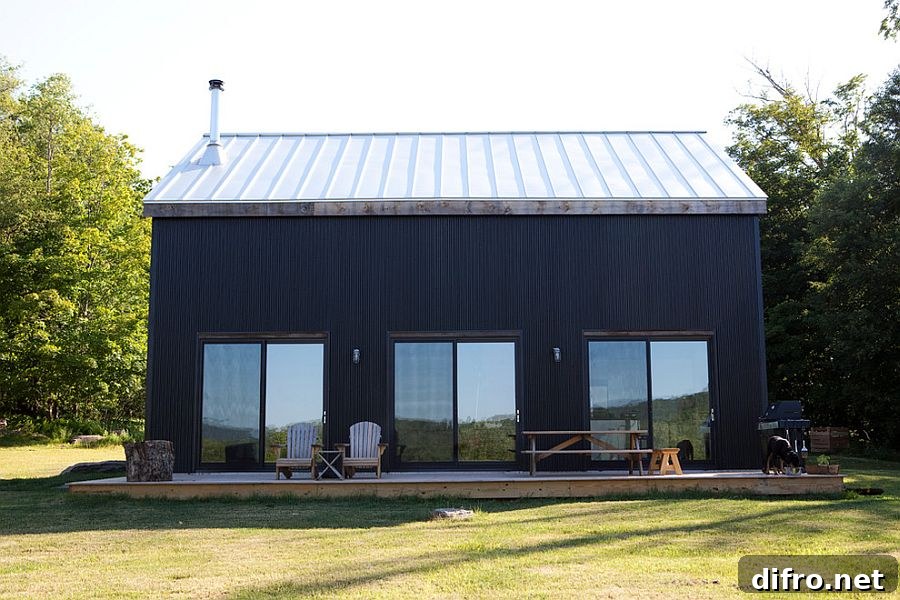 Metal exterior gives the home greater ability to combat winter chills