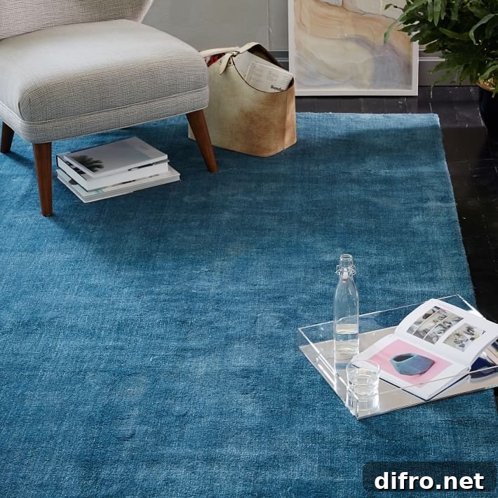 Sea blue rug from West Elm