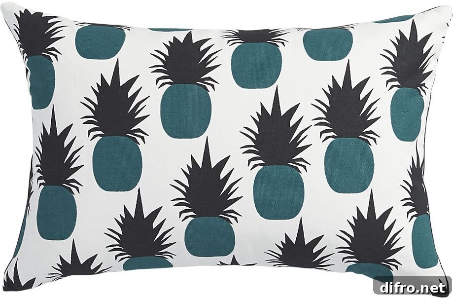 Pineapple pillow in teal and grey from CB2