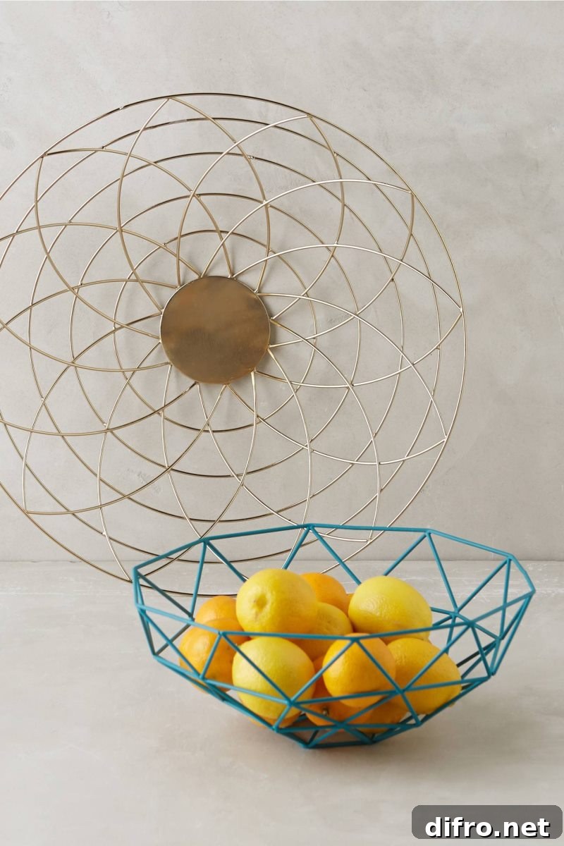 Blue wire basket from Anthropologie
