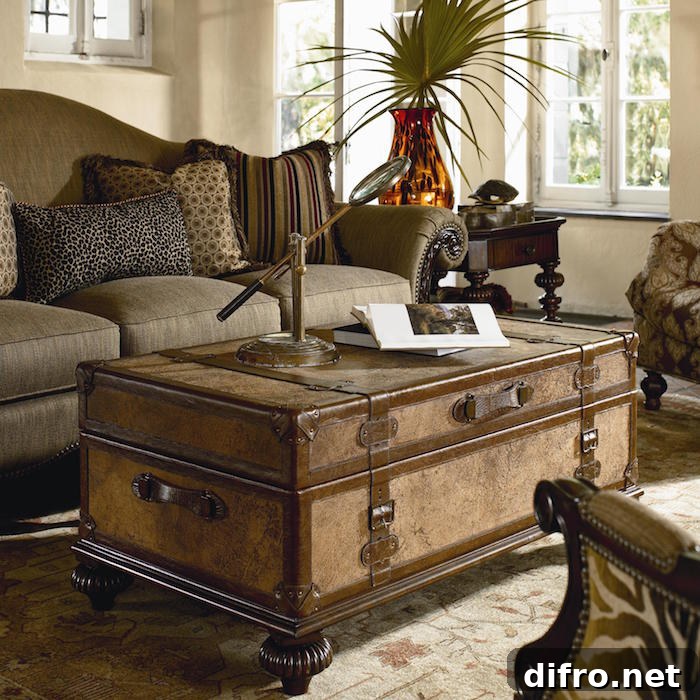 Ernest Hemingway Traveler's Trunk Cocktail Table