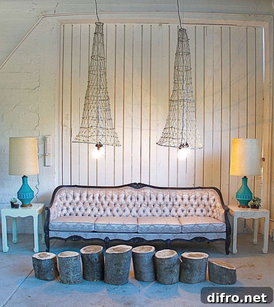 Exclusive vintage lighting crafted from old fish nets [Design: Red: Modern Lines – Vintage Finds]